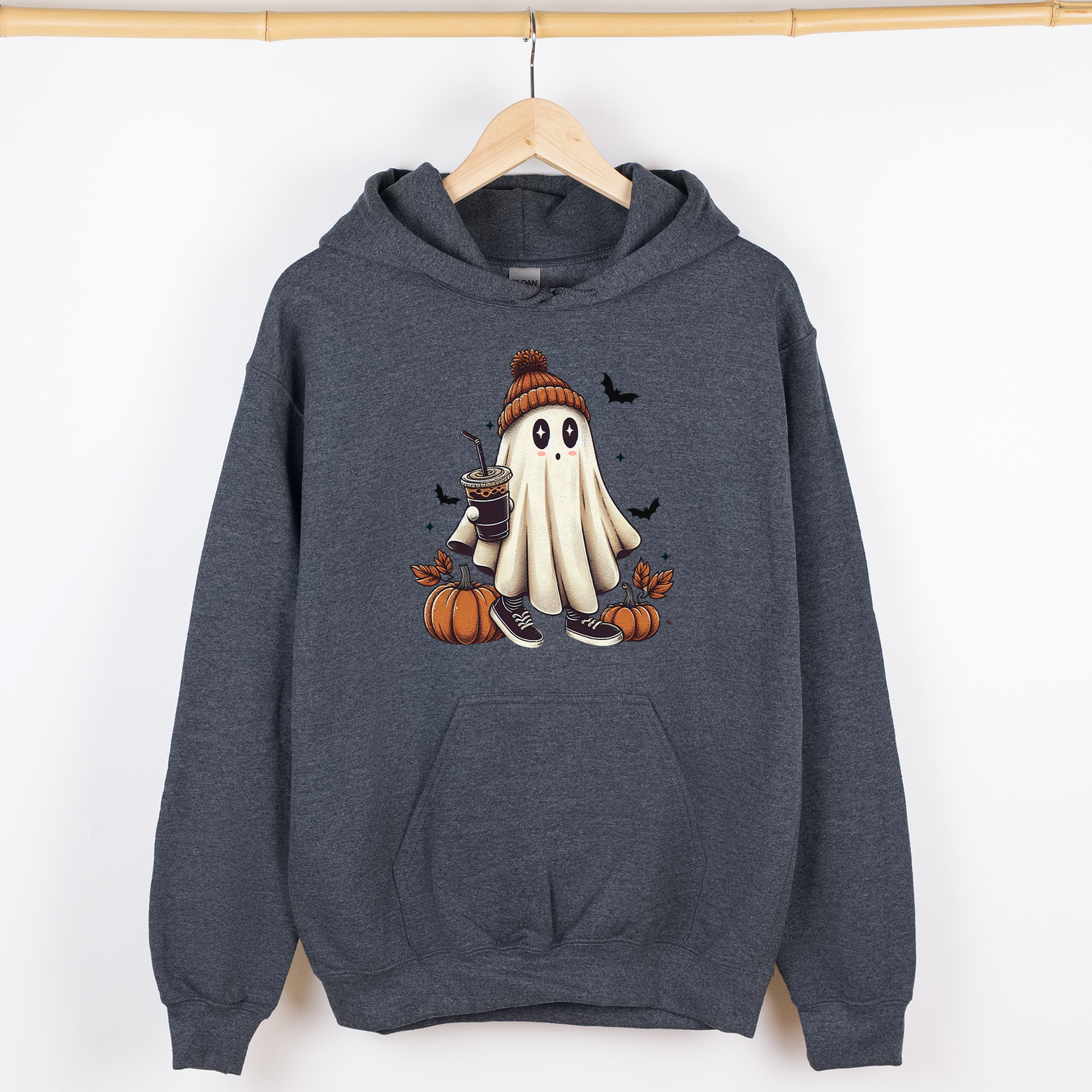 Coffee Lover, Ghost, Vintage, Western, Witch, Aesthetic, Meme, Halloween, Costume, Graphic Hoodie, Hooded Sweatshirt
