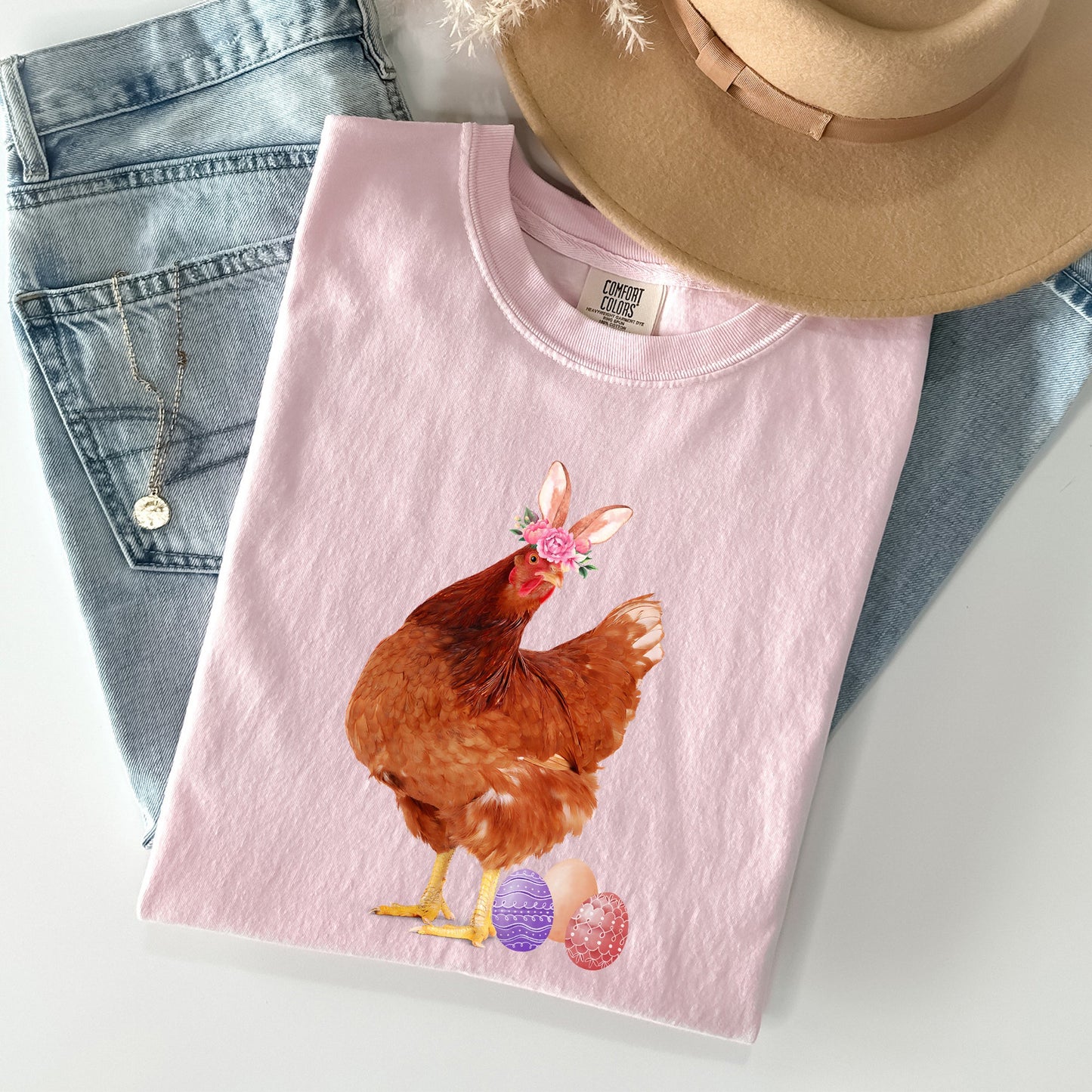 Easter Chicken, Rabbit, Eggs, Funny Comfort Colors Tshirt