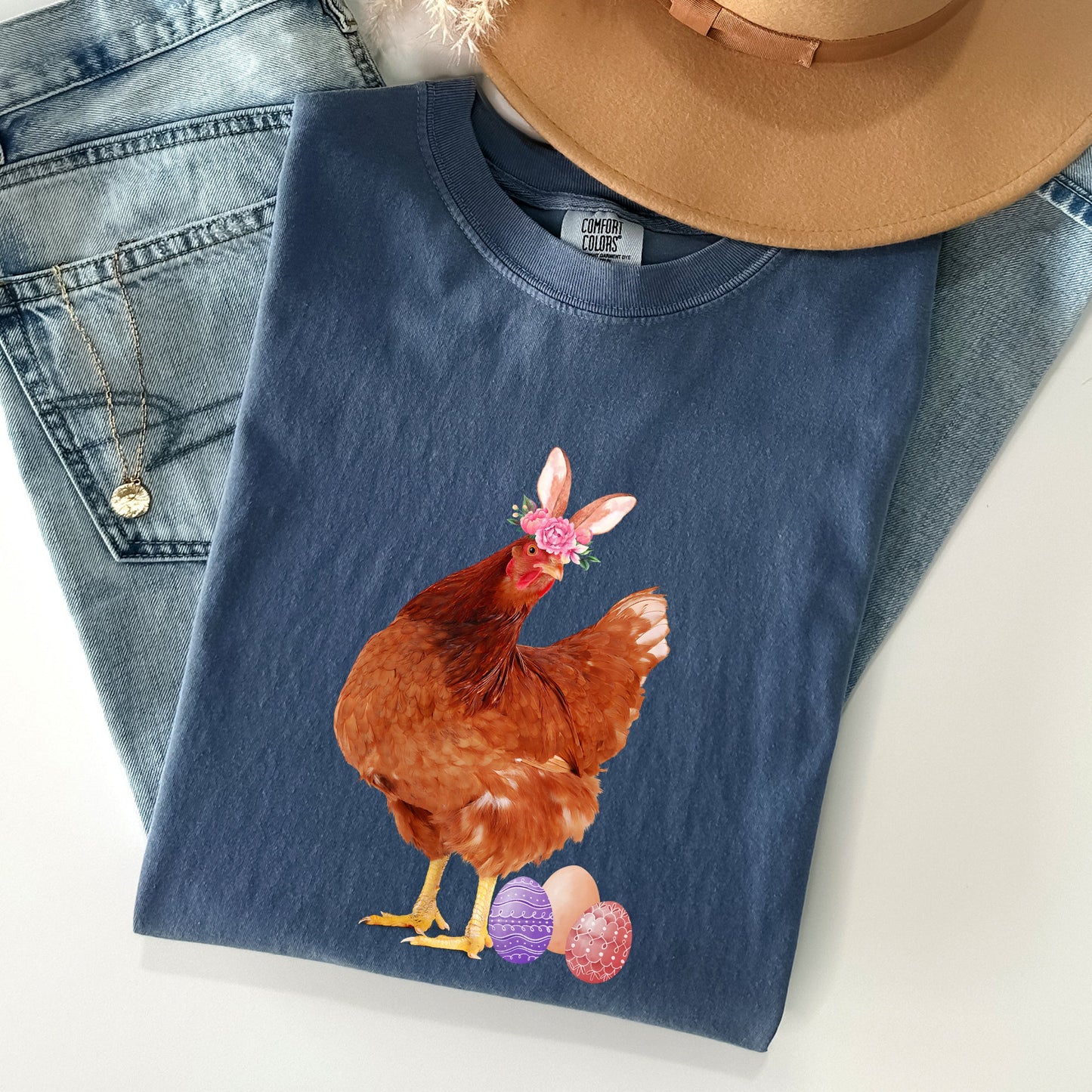Easter Chicken, Rabbit, Eggs, Funny Comfort Colors Tshirt