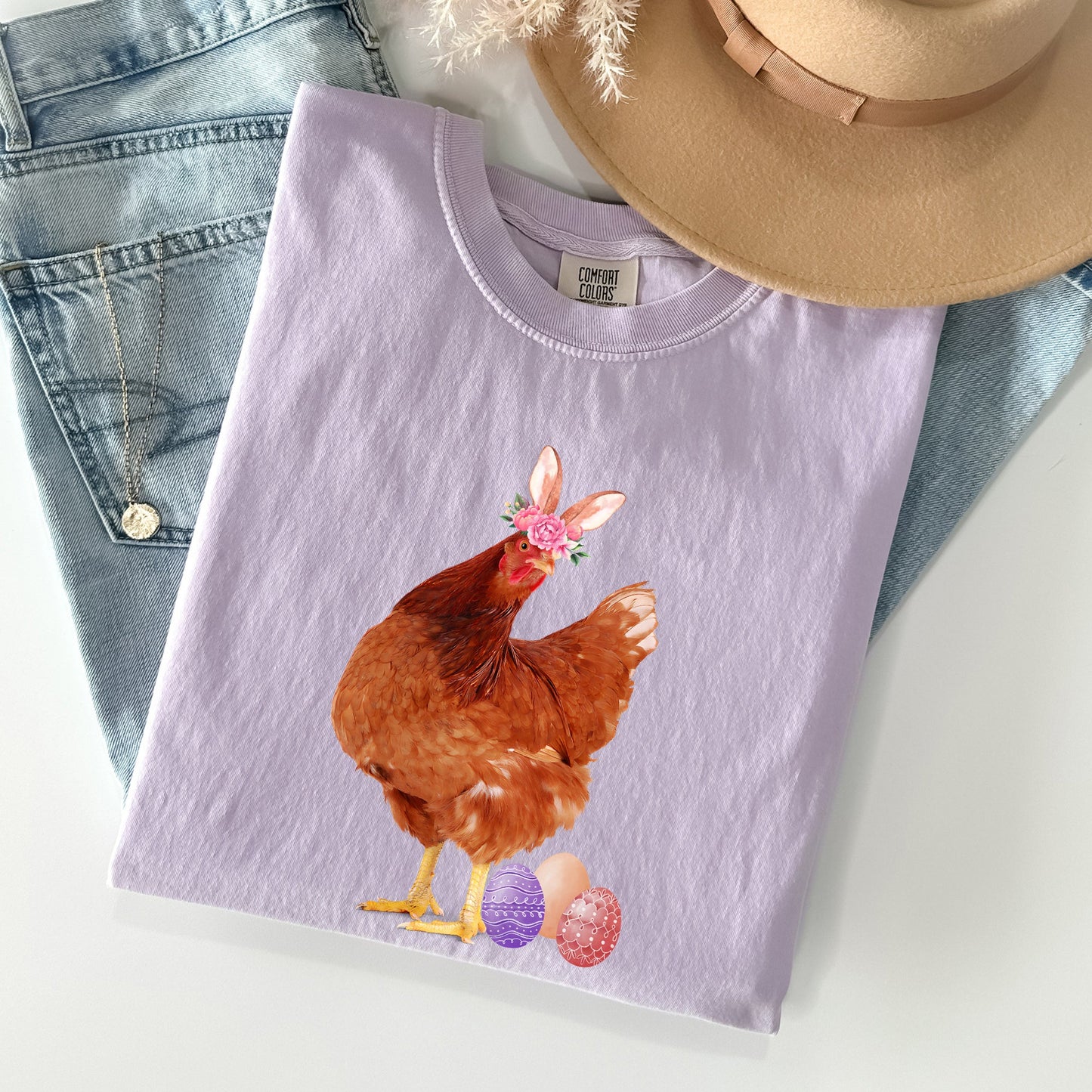 Easter Chicken, Rabbit, Eggs, Funny Comfort Colors Tshirt