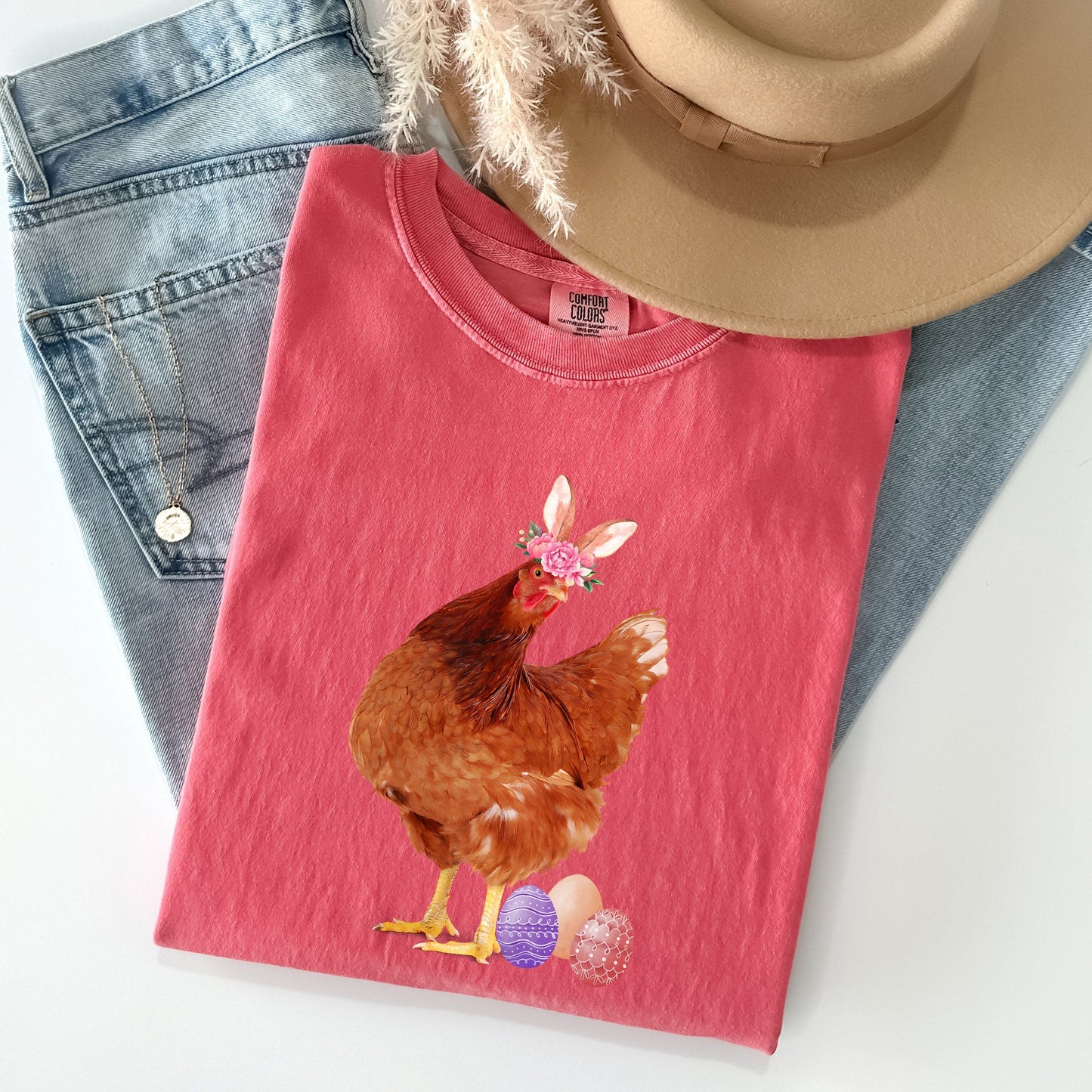 Easter Chicken, Rabbit, Eggs, Funny Comfort Colors Tshirt