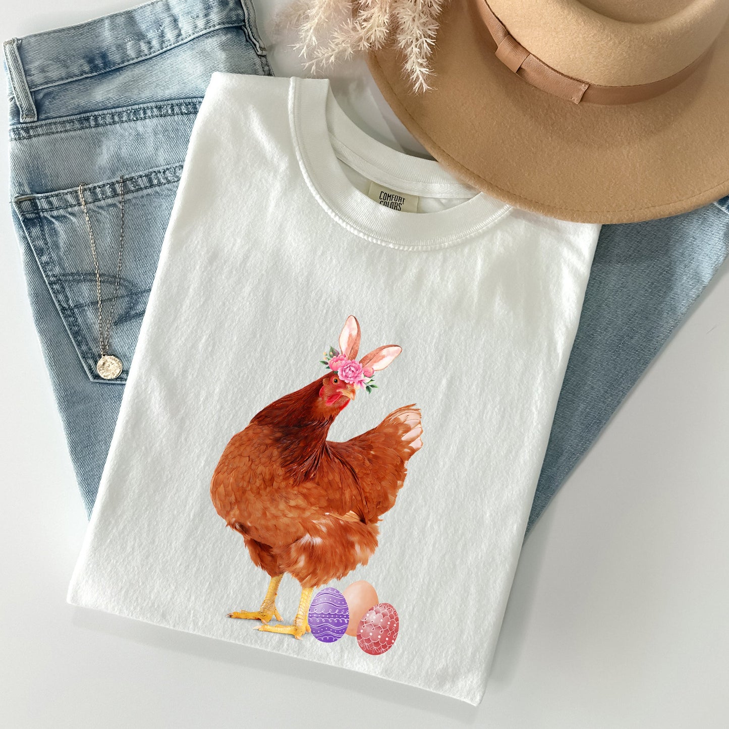 Easter Chicken, Rabbit, Eggs, Funny Comfort Colors Tshirt