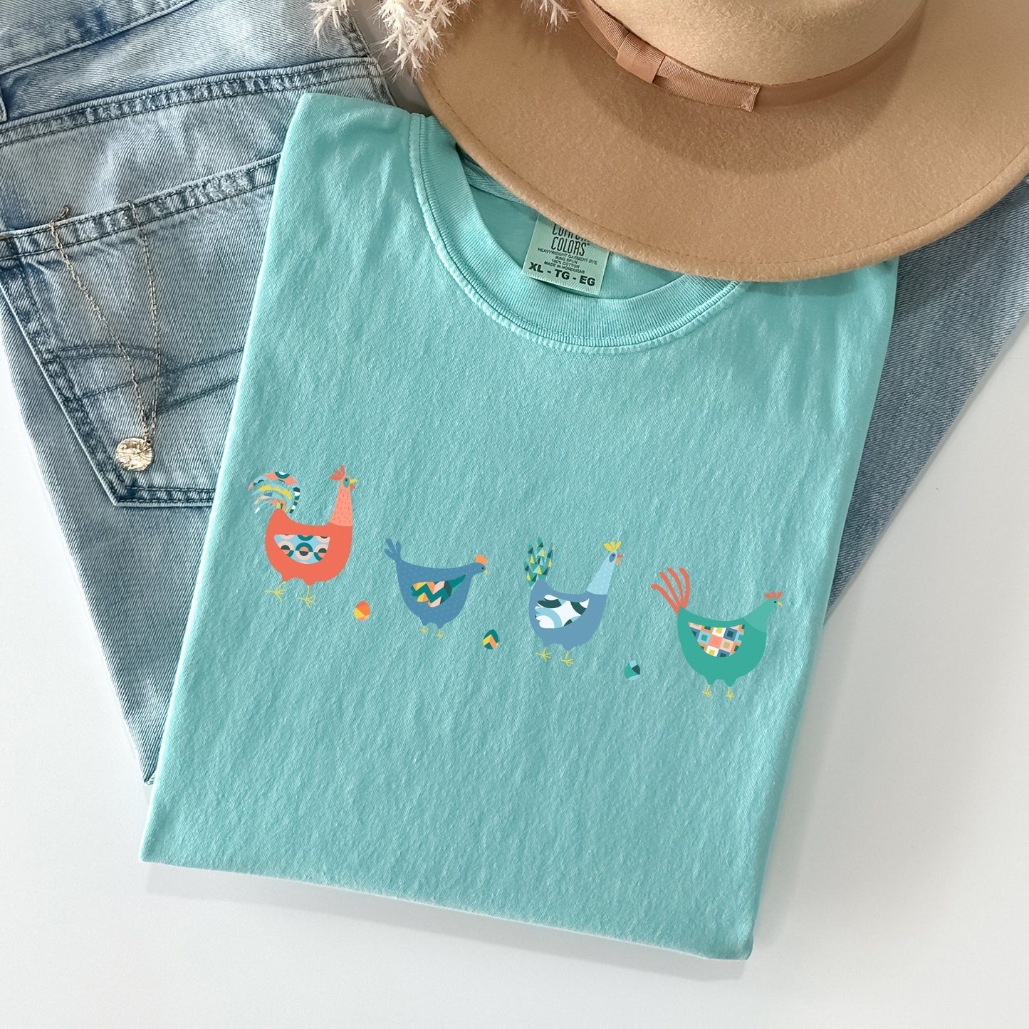 Easter Chickens and Eggs, Spring, Colorful Comfort Colors Tshirt