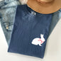 Bunny wearing a bow, pocket print, Easter Rabbit Comfort Colors Tshirt