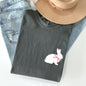 Bunny wearing a bow, pocket print, Easter Rabbit Comfort Colors Tshirt
