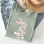Floral Print Rabbit, Bunny, Easter Comfort Colors Tshirt