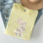 Floral Print Rabbit, Bunny, Easter Comfort Colors Tshirt