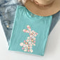 Floral Print Rabbit, Bunny, Easter Comfort Colors Tshirt