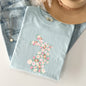 Floral Print Rabbit, Bunny, Easter Comfort Colors Tshirt