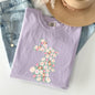 Floral Print Rabbit, Bunny, Easter Comfort Colors Tshirt