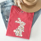 Floral Print Rabbit, Bunny, Easter Comfort Colors Tshirt