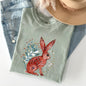 Folk Art Rabbit, Easter, Scandinavian Comfort Colors Tshirt