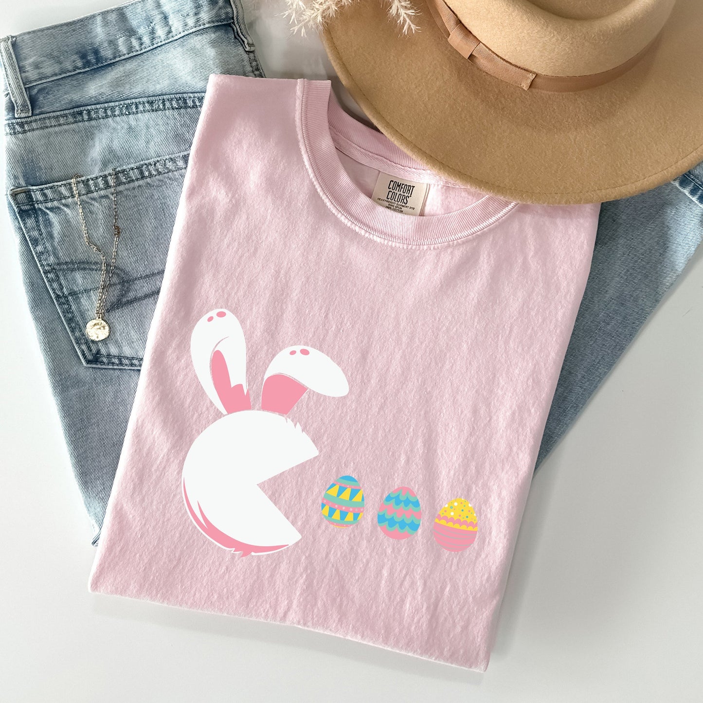 Retro Game Easter Bunny, Eggs Comfort Colors Tshirt