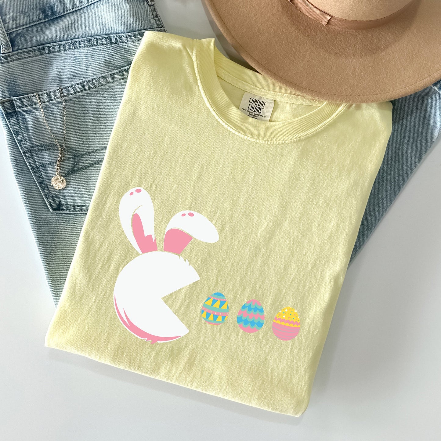 Retro Game Easter Bunny, Eggs Comfort Colors Tshirt