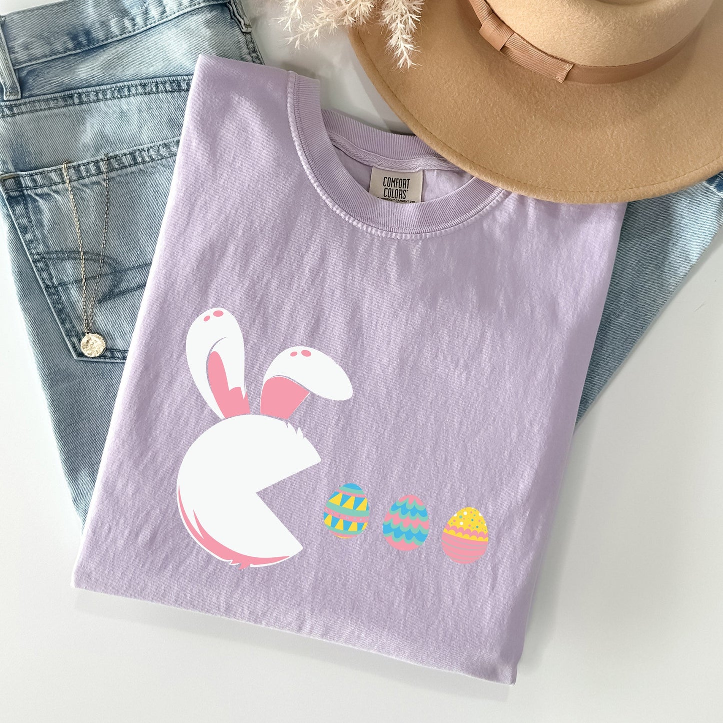 Retro Game Easter Bunny, Eggs Comfort Colors Tshirt