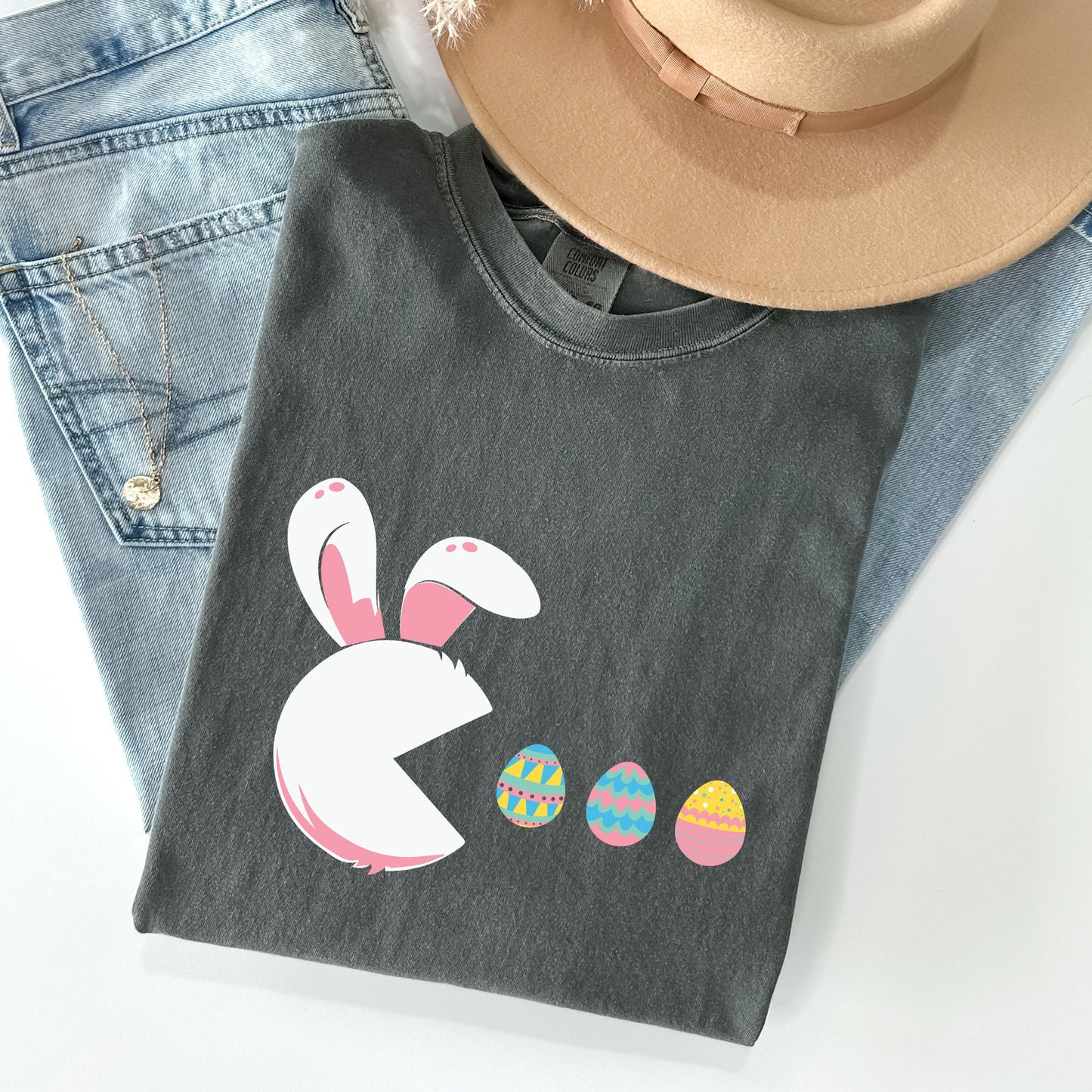 Retro Game Easter Bunny, Eggs Comfort Colors Tshirt