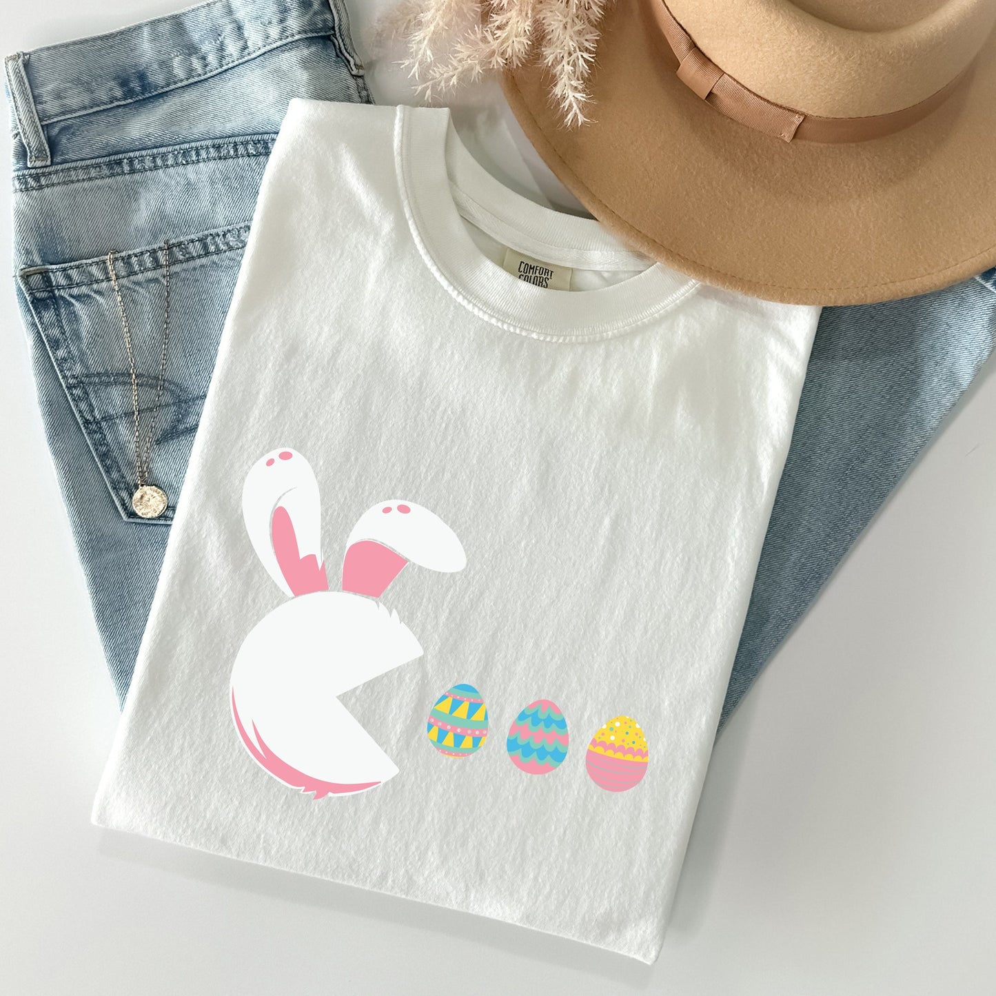 Retro Game Easter Bunny, Eggs Comfort Colors Tshirt