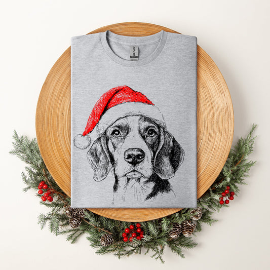 Beagle, Santa, Dog, Christmas, Dog Lover, Pet, T-Shirt Comfort Colors T-Shirt