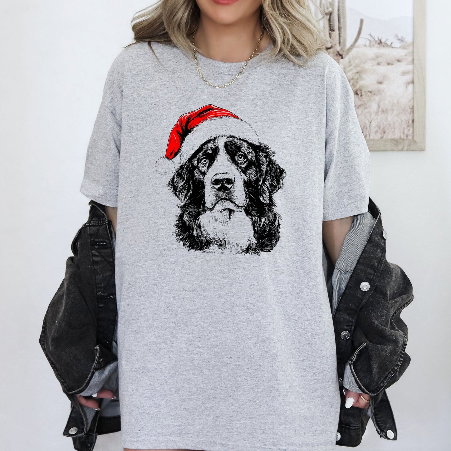 Bernese Mountain, Santa, Dog, Christmas, Dog Lover, Pet T-Shirt Comfort Colors T-Shirt