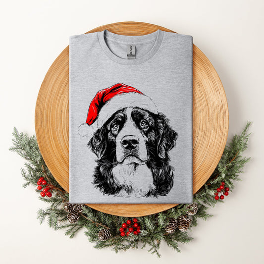 Bernese Mountain, Santa, Dog, Christmas, Dog Lover, Pet T-Shirt Comfort Colors T-Shirt