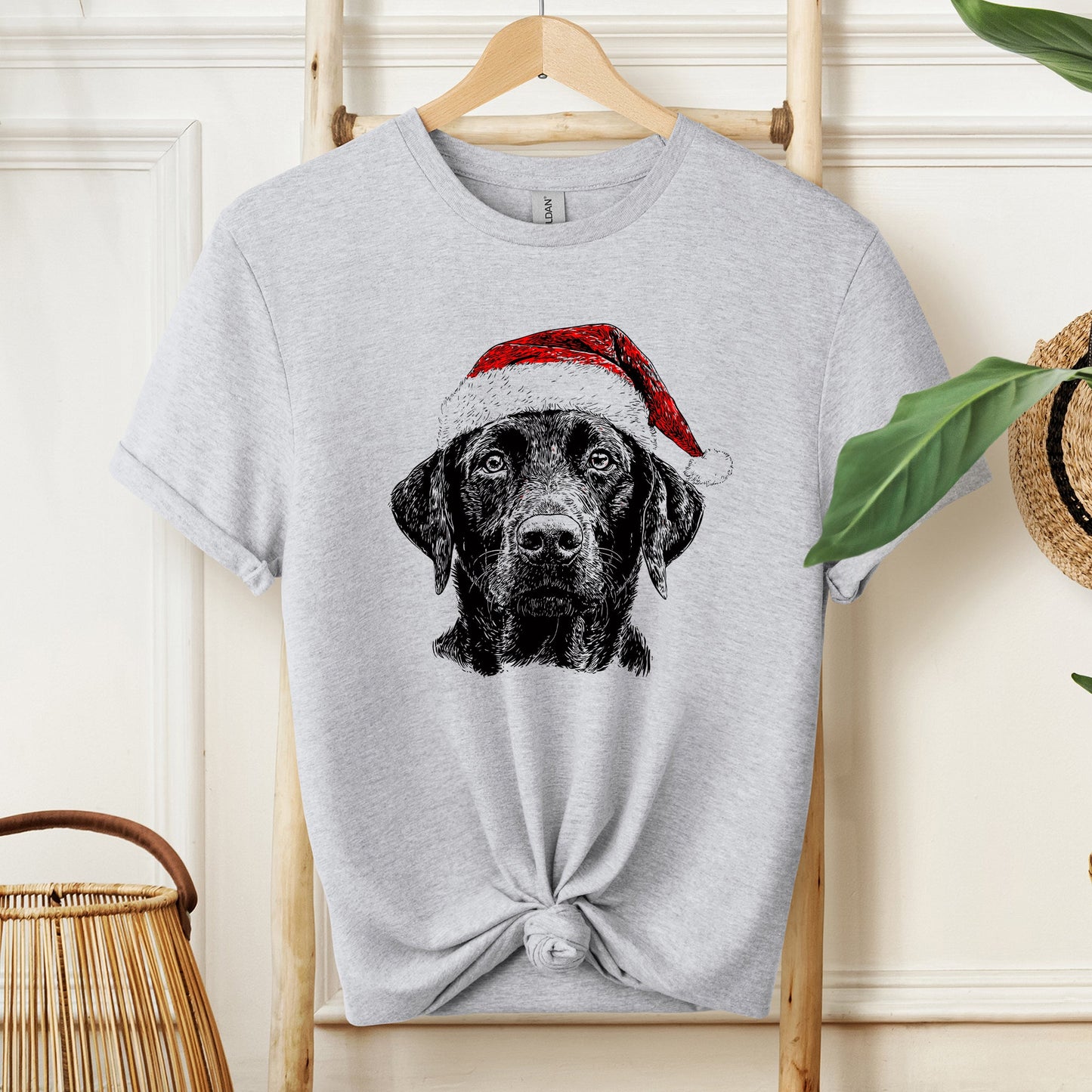 Black Lab, Santa, Labrador Dog, Christmas, Dog Lover, Pet T-Shirt Comfort Colors T-Shirt