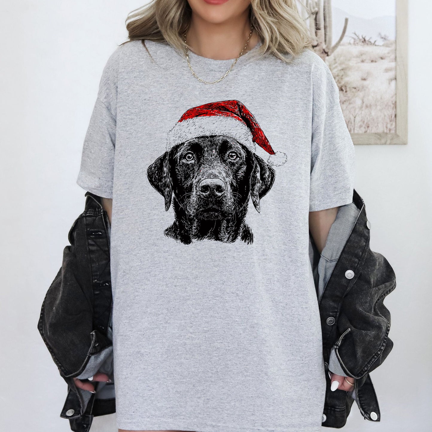 Black Lab, Santa, Labrador Dog, Christmas, Dog Lover, Pet T-Shirt Comfort Colors T-Shirt
