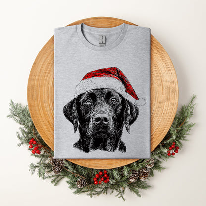 Black Lab, Santa, Labrador Dog, Christmas, Dog Lover, Pet T-Shirt Comfort Colors T-Shirt