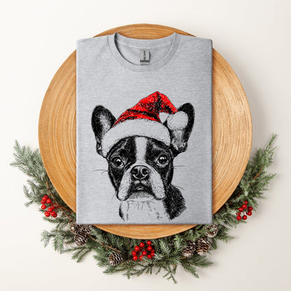 Boston Terrier, Santa, Dog, Christmas, Dog Lover, Pet T-Shirt Comfort Colors T-Shirt