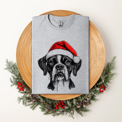 Boxer, Santa, Dog, Christmas, Dog Lover, Pet T-Shirt Comfort Colors T-Shirt