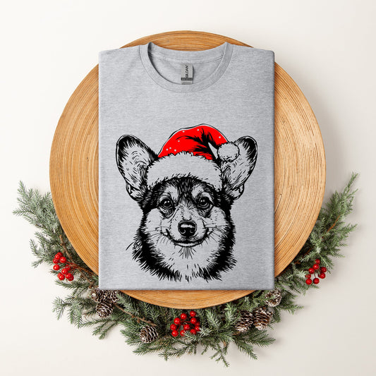Corgi, Santa, Dog, Christmas, Dog Lover, Pet T-Shirt Comfort Colors T-Shirt