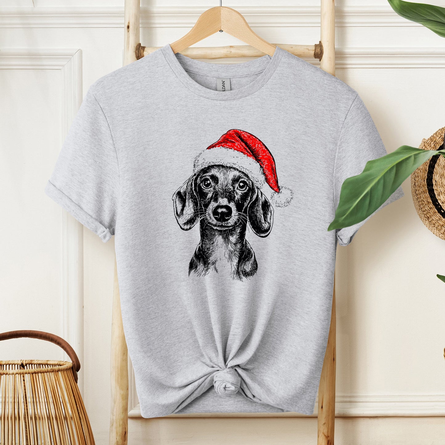 Dachshund, Santa, Dog, Christmas, Dog Lover, Pet T-Shirt Comfort Colors T-Shirt
