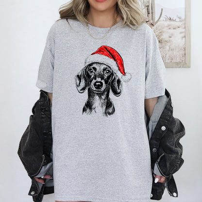 Dachshund, Santa, Dog, Christmas, Dog Lover, Pet T-Shirt Comfort Colors T-Shirt
