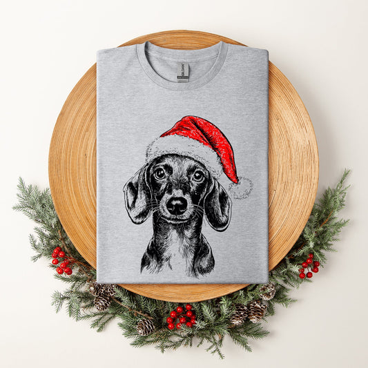 Dachshund, Santa, Dog, Christmas, Dog Lover, Pet T-Shirt Comfort Colors T-Shirt