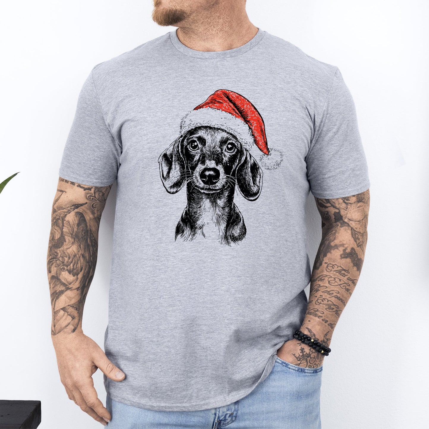 Dachshund, Santa, Dog, Christmas, Dog Lover, Pet T-Shirt Comfort Colors T-Shirt