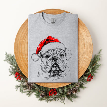 English Bulldog, Santa, Dog, Christmas, Dog Lover, Pet T-Shirt Comfort Colors T-Shirt