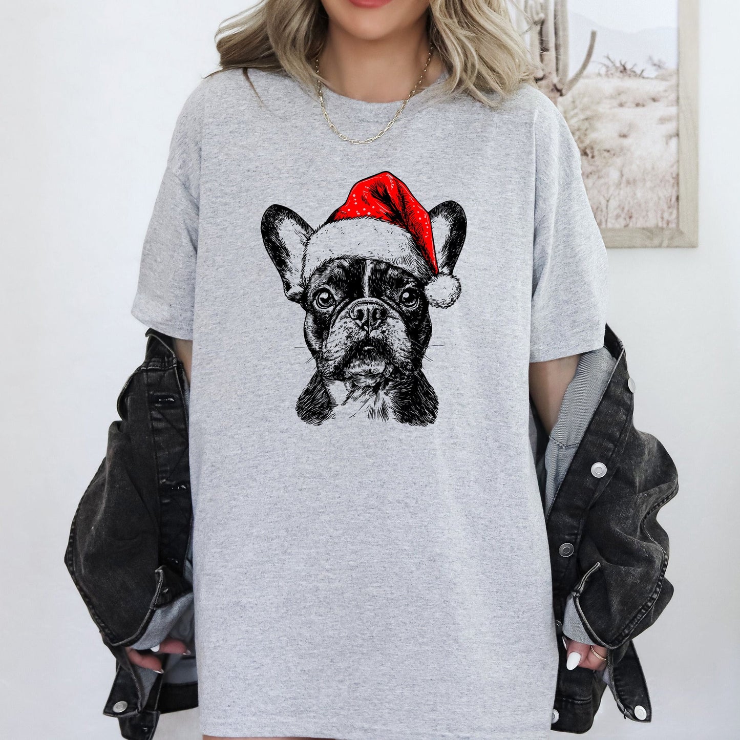 Frenchie, Santa, French Bulldog, Christmas, Dog Lover, Pet T-Shirt Comfort Colors T-Shirt