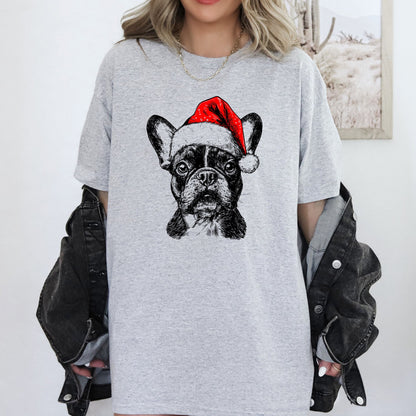 Frenchie, Santa, French Bulldog, Christmas, Dog Lover, Pet T-Shirt Comfort Colors T-Shirt
