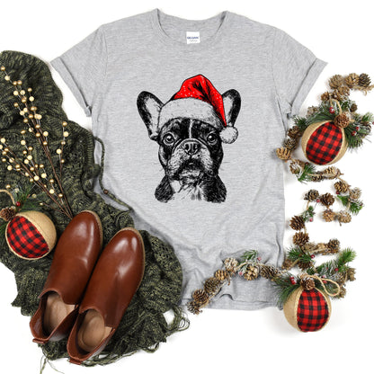 Frenchie, Santa, French Bulldog, Christmas, Dog Lover, Pet T-Shirt Comfort Colors T-Shirt