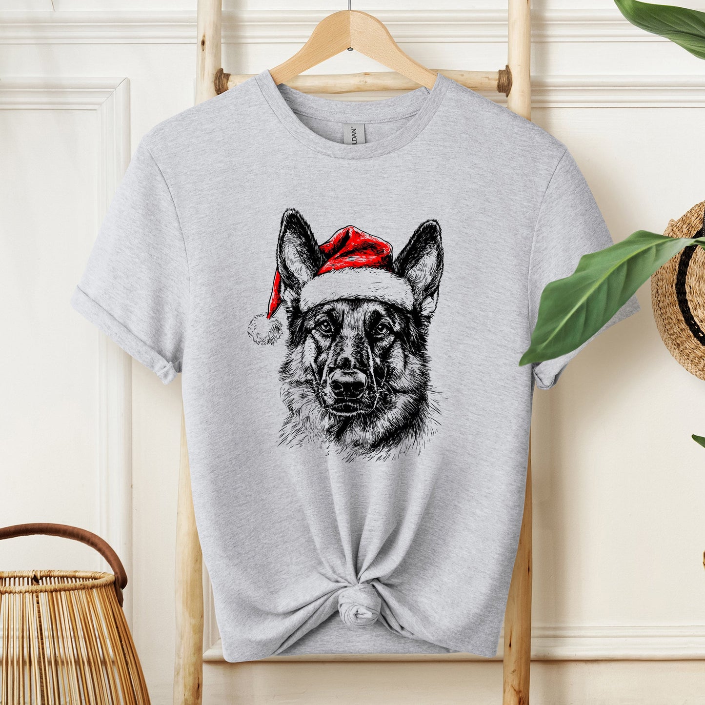 German Shepherd, Santa, Dog, Christmas, Dog Lover, Pet T-Shirt Comfort Colors T-Shirt