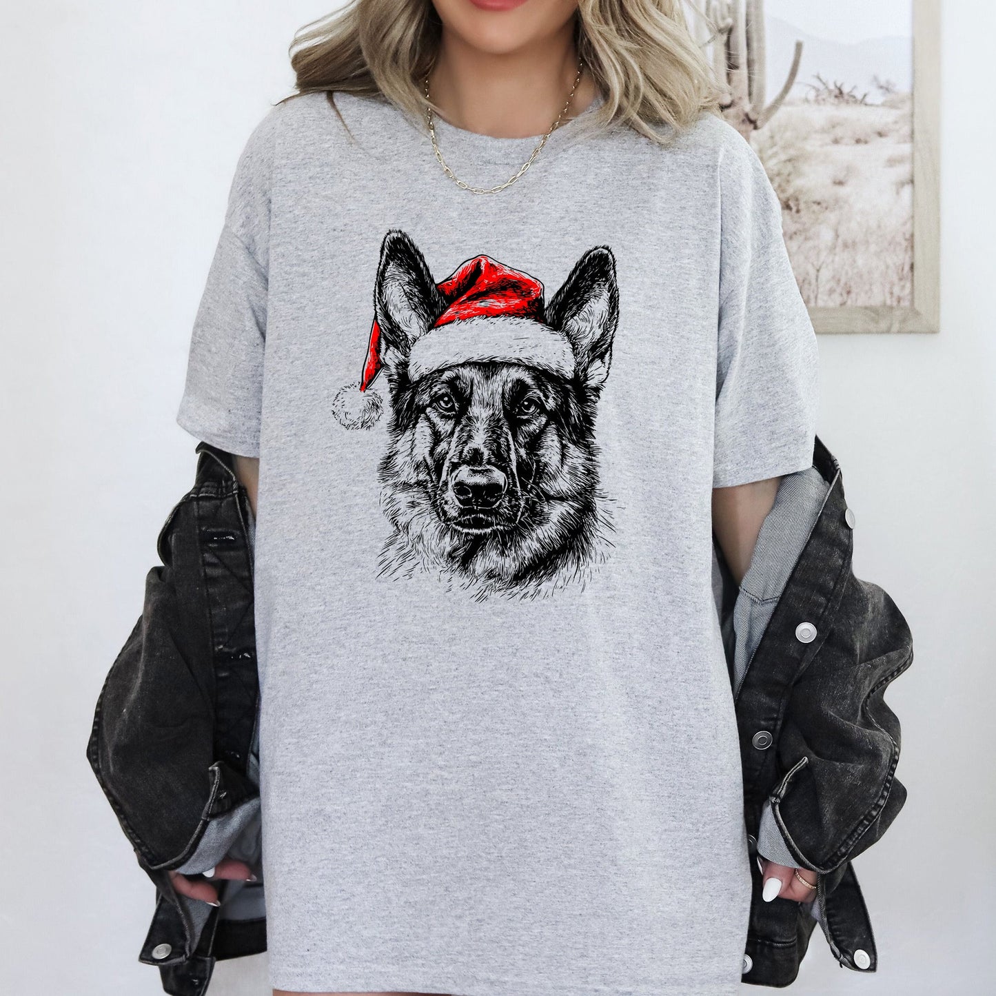 German Shepherd, Santa, Dog, Christmas, Dog Lover, Pet T-Shirt Comfort Colors T-Shirt