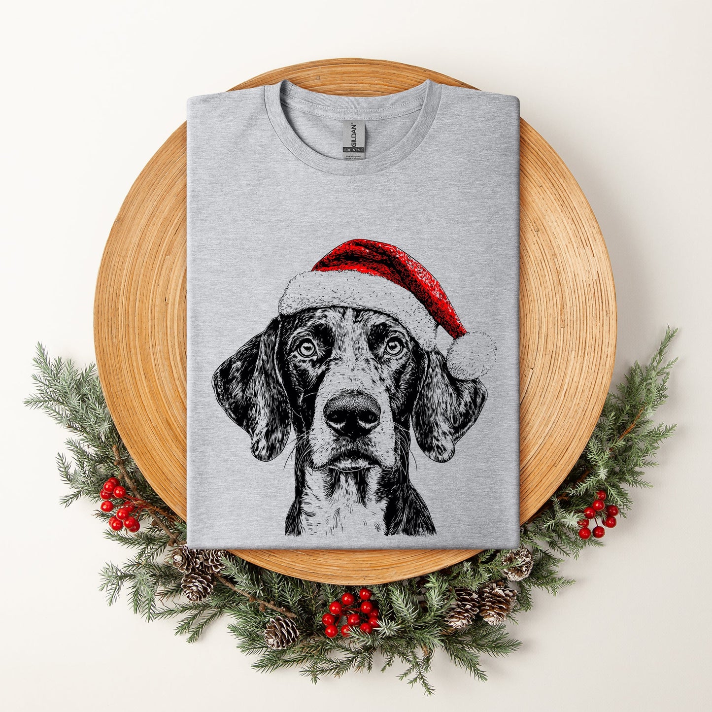 German Shorthaired, Santa, Dog, Christmas, Dog Lover, Pet T-Shirt Comfort Colors T-Shirt