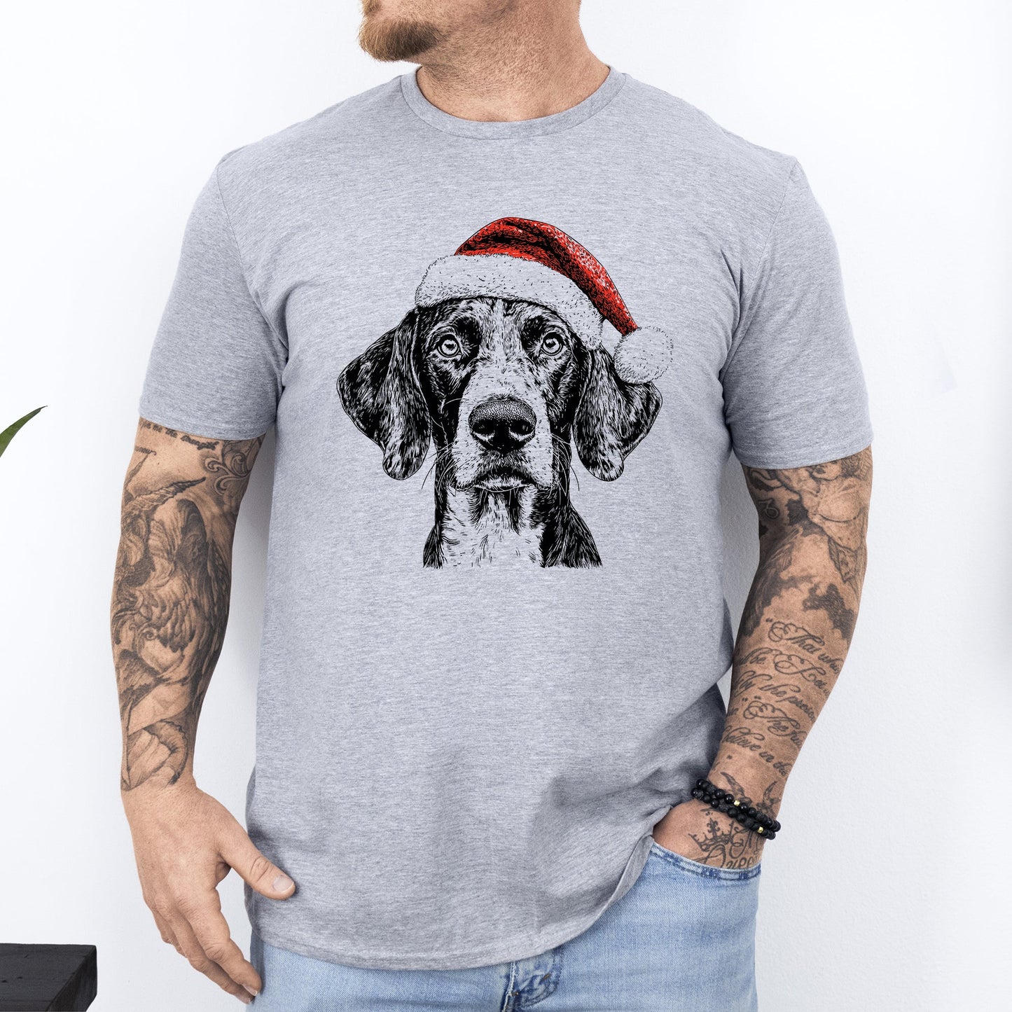 German Shorthaired, Santa, Dog, Christmas, Dog Lover, Pet T-Shirt Comfort Colors T-Shirt