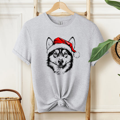 Husky, Santa, Dog, Christmas, Dog Lover, Pet T-Shirt Comfort Colors T-Shirt