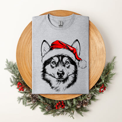 Husky, Santa, Dog, Christmas, Dog Lover, Pet T-Shirt Comfort Colors T-Shirt