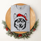 Husky, Santa, Dog, Christmas, Dog Lover, Pet T-Shirt Comfort Colors T-Shirt
