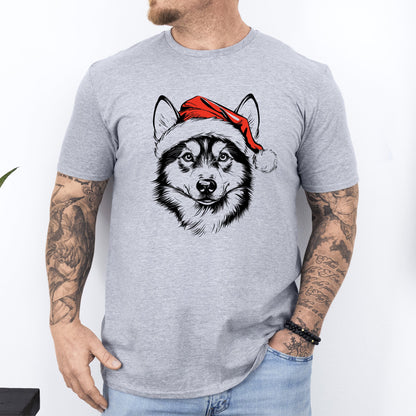 Husky, Santa, Dog, Christmas, Dog Lover, Pet T-Shirt Comfort Colors T-Shirt