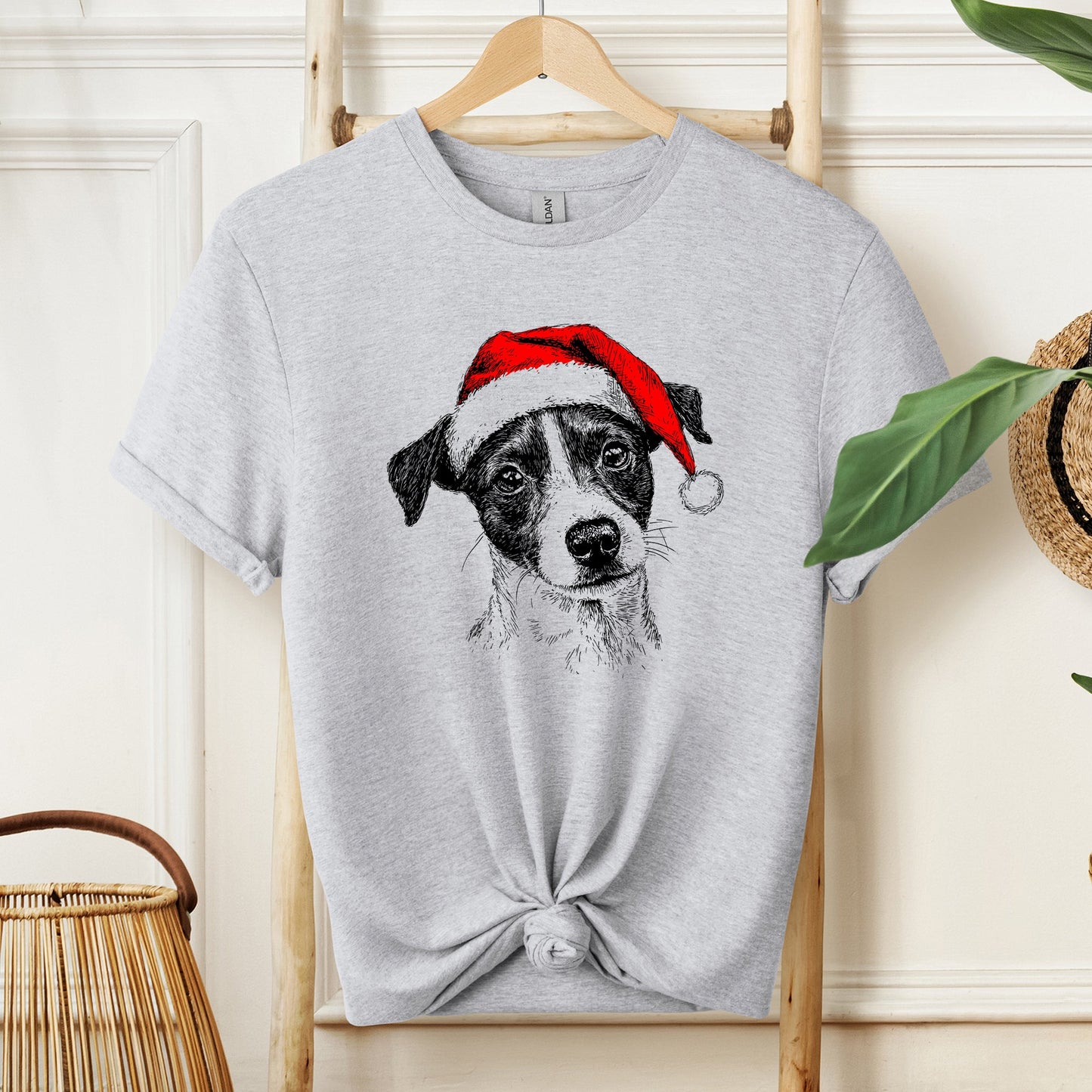 Jack Russell, Santa, Terrier Dog, Christmas, Dog Lover, Pet T-Shirt Comfort Colors T-Shirt