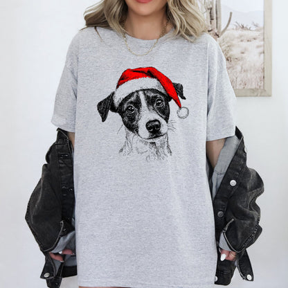 Jack Russell, Santa, Terrier Dog, Christmas, Dog Lover, Pet T-Shirt Comfort Colors T-Shirt