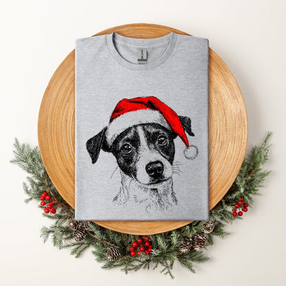 Jack Russell, Santa, Terrier Dog, Christmas, Dog Lover, Pet T-Shirt Comfort Colors T-Shirt