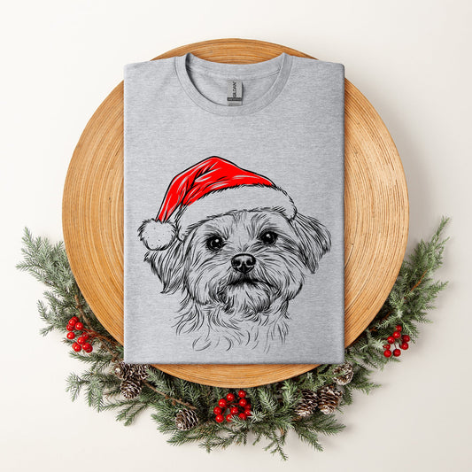 Maltese, Santa, Dog, Christmas, Dog Lover, Pet T-Shirt Comfort Colors T-Shirt